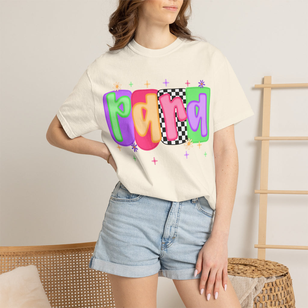 Paisley Retro Bubble Text T‑Shirt — Colorful 'pana' Graphic Tee