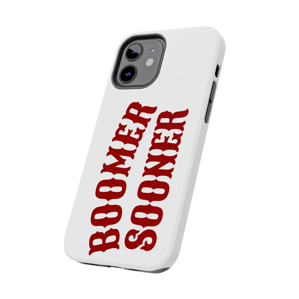 Boomer Sooner Tough Phone Case — Oklahoma Crimson Retro Text Protective Cover