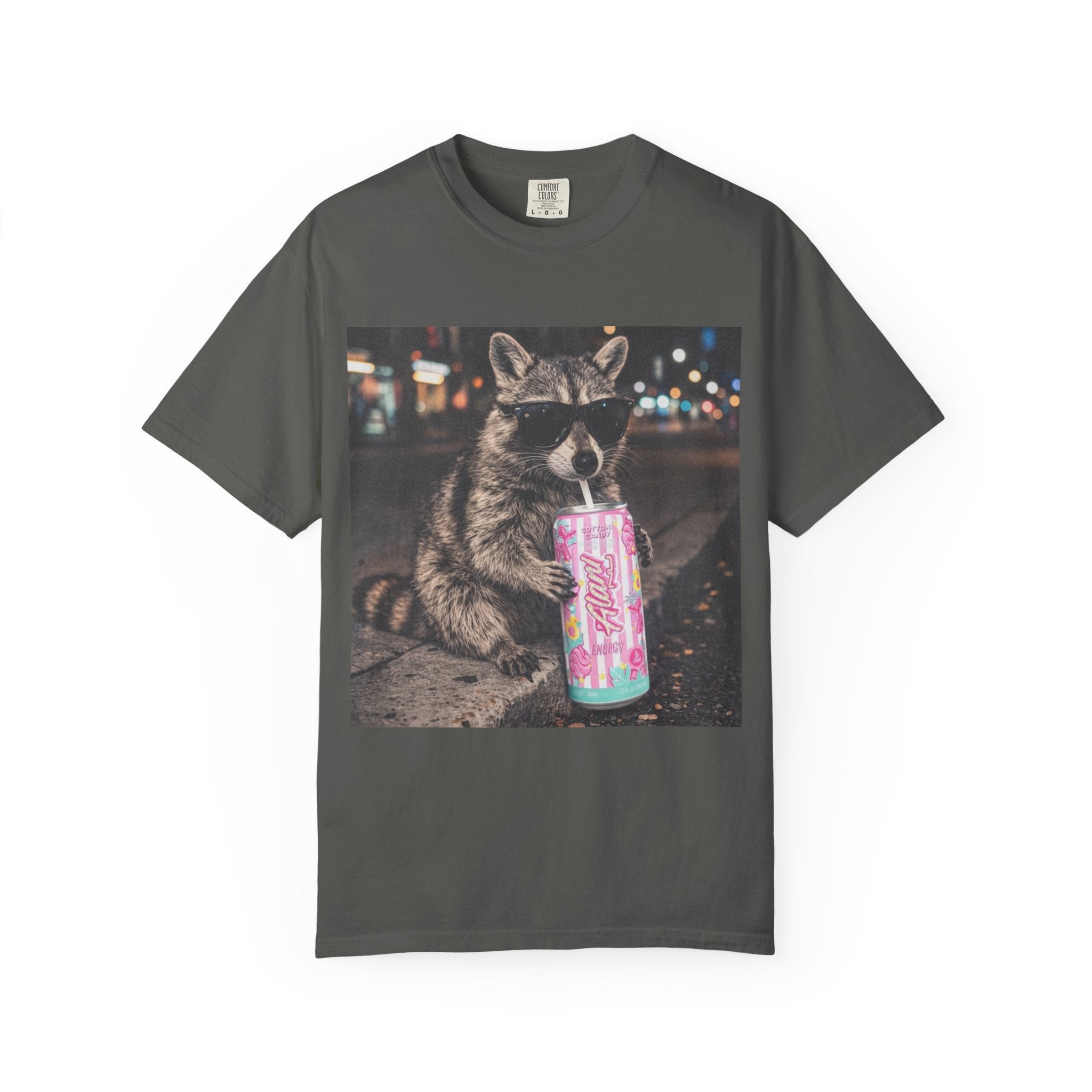 Raccoon Drinking Slushie T-Shirt