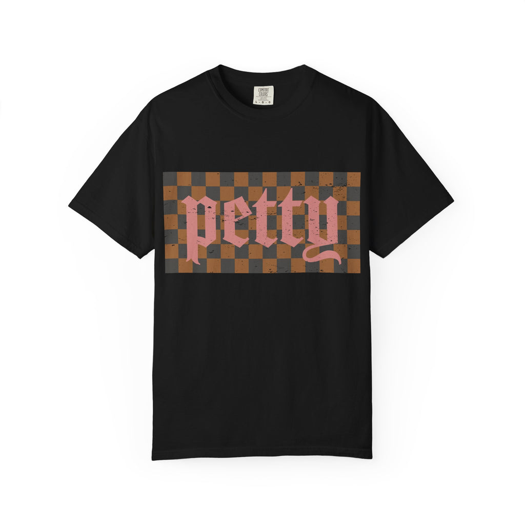Pretty Checkerboard T-Shirt — Vintage Gothic Script Graphic Tee