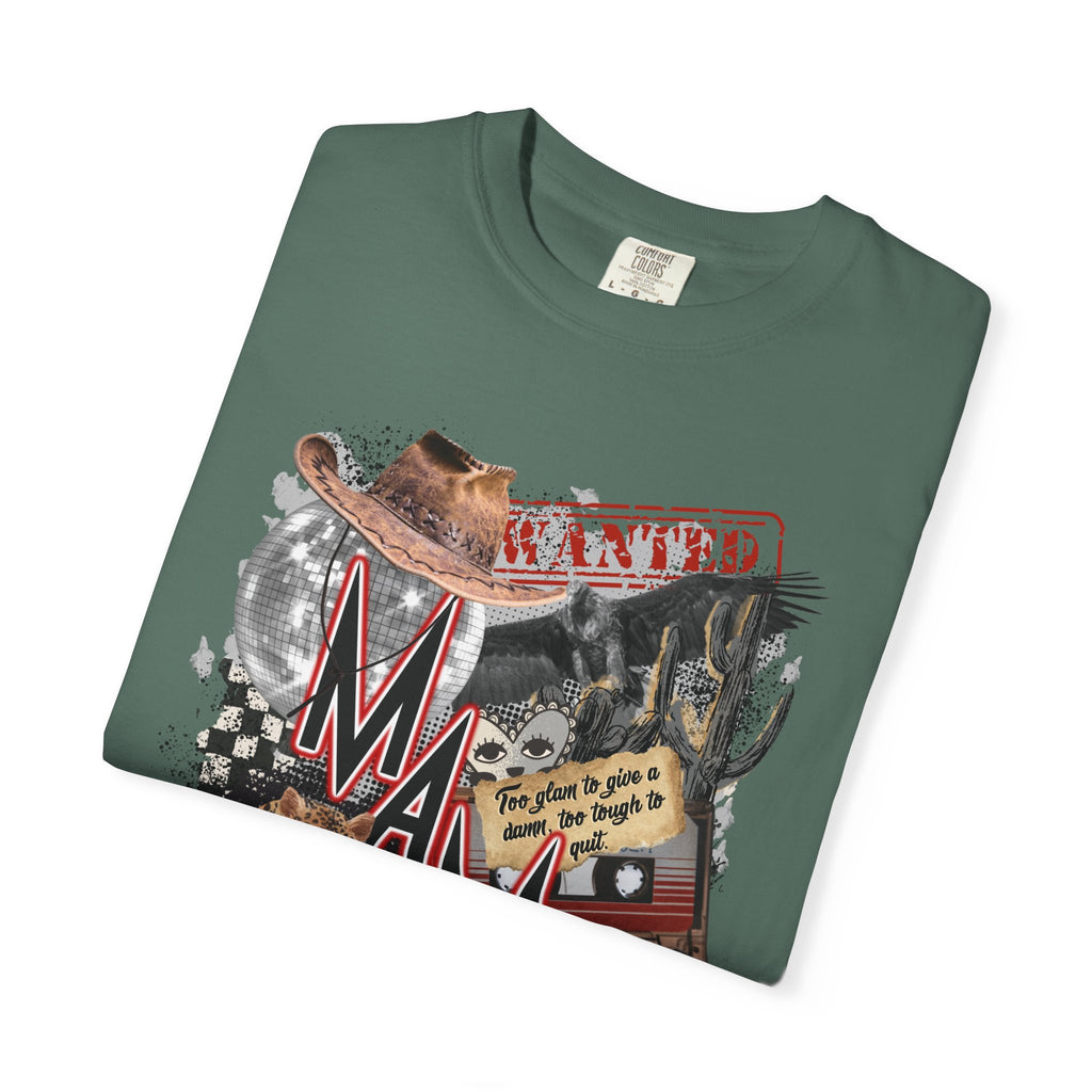 Mama Collage Graphic T-Shirt – Vintage Cowboy, Floral & Retro Icons
