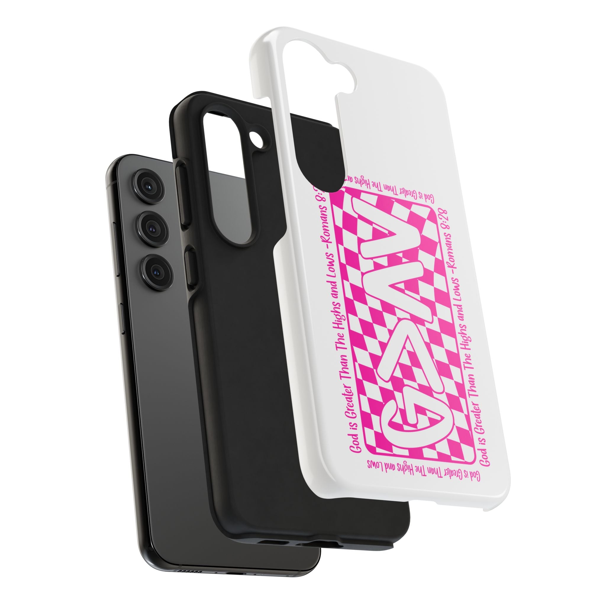 Pink Checker 'GAY' Tough Phone Case — Bold Pride Protective Cover