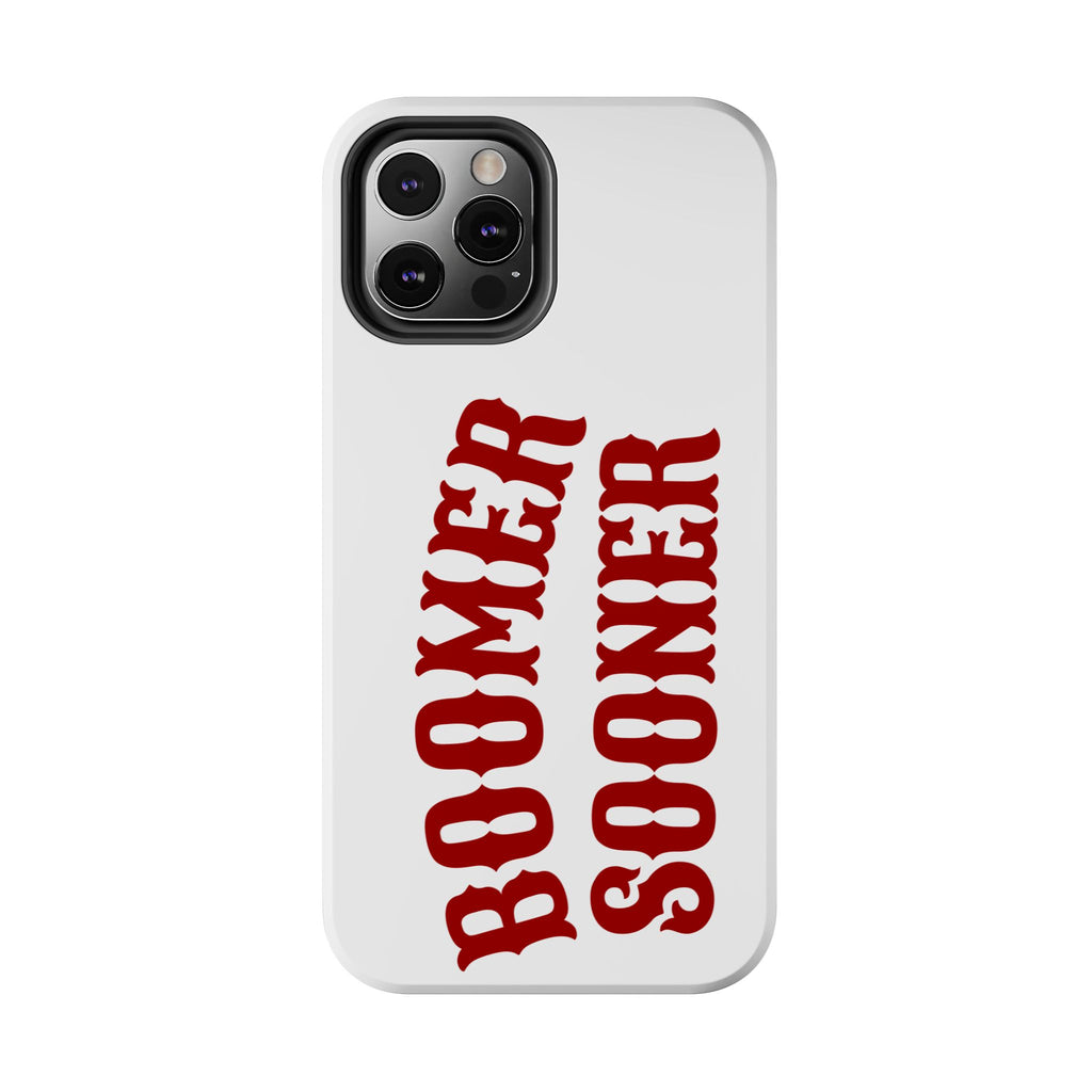 Boomer Sooner Tough Phone Case — Oklahoma Crimson Retro Text Protective Cover