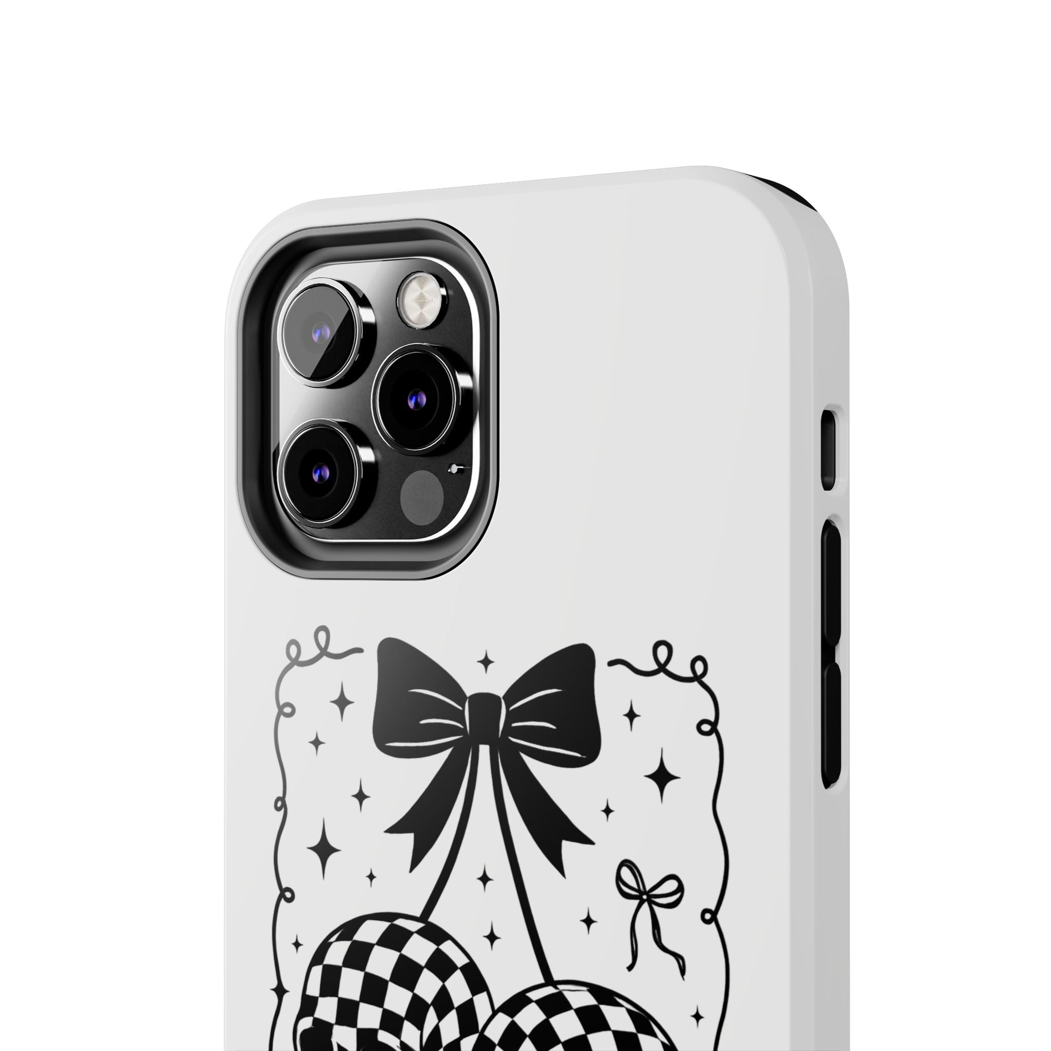 Skull Bow Phone Case - Checkerboard Gothic Tough Phone Case