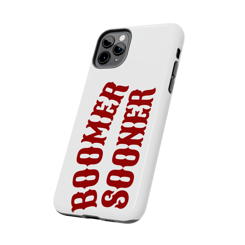 Boomer Sooner Tough Phone Case — Oklahoma Crimson Retro Text Protective Cover