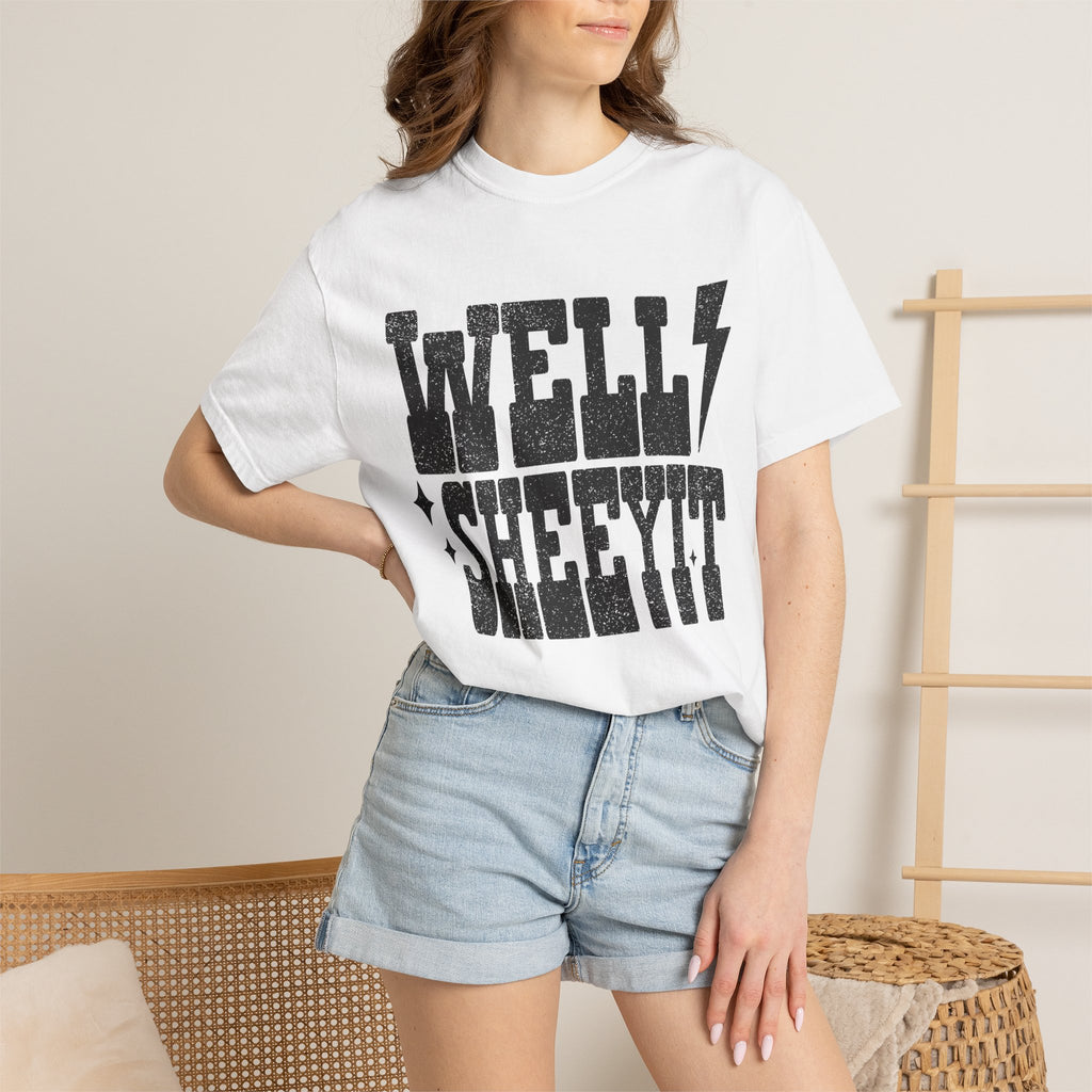 Well Sheeyit T-Shirt — Rustic Vintage Graphic Tee with Lightning Bolt
