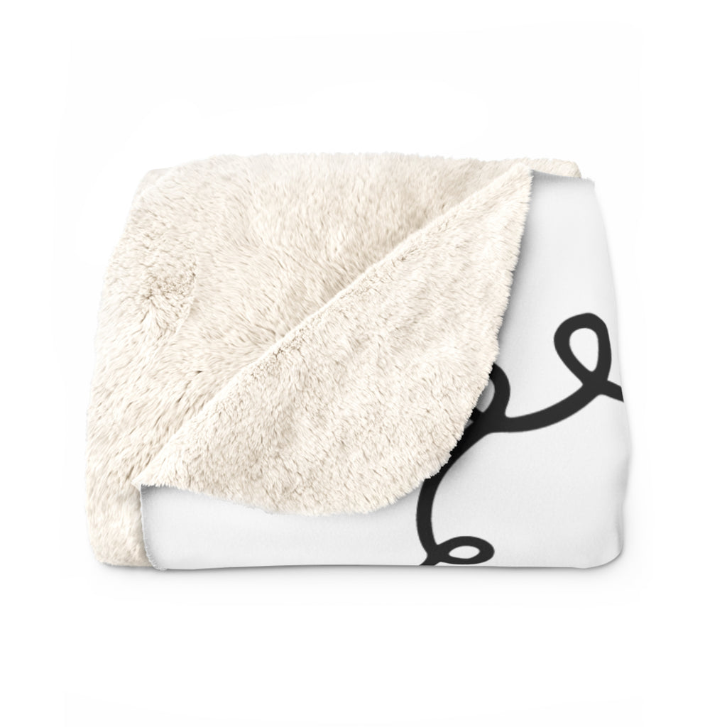 Checker Skull Sherpa Fleece Blanket — Black & White Gothic Cozy Throw
