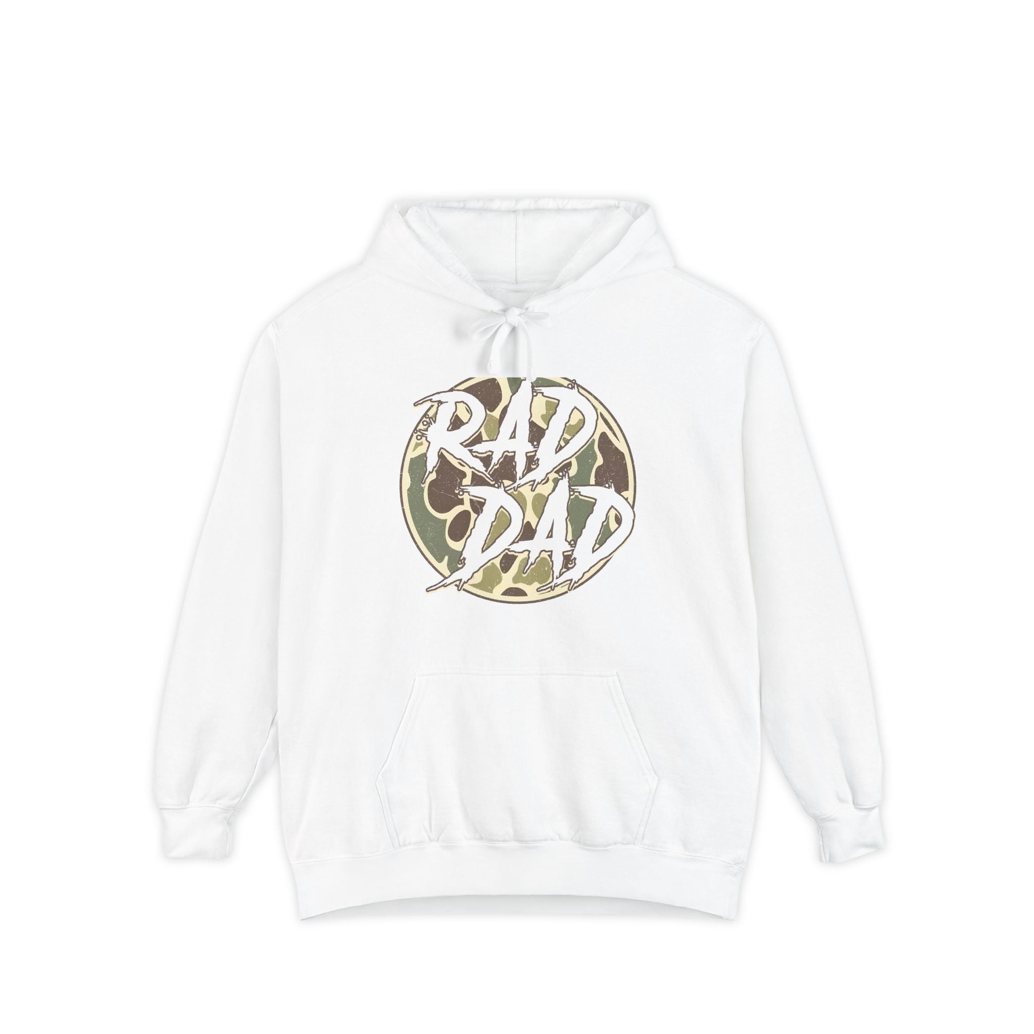 Rad Dad Hoodie — Camo Logo Pullover for Cool Dads, Father’s Day Gift