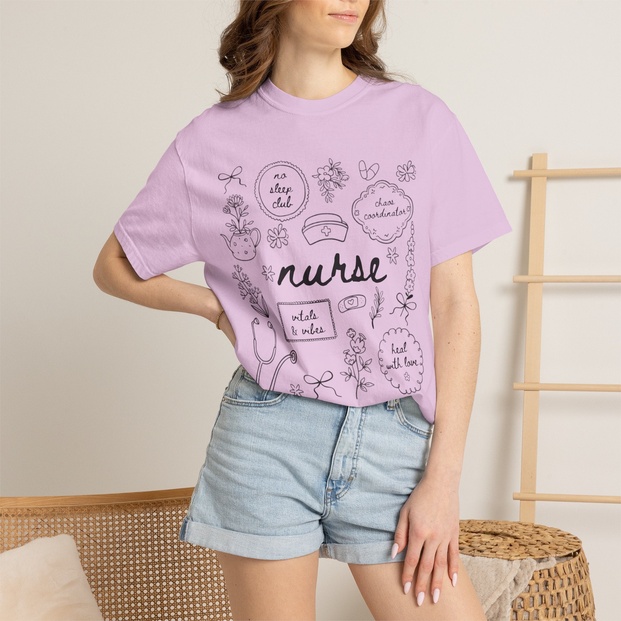 Nurse Doodles T-Shirt — Handwritten Medical Gifts for Nurses
