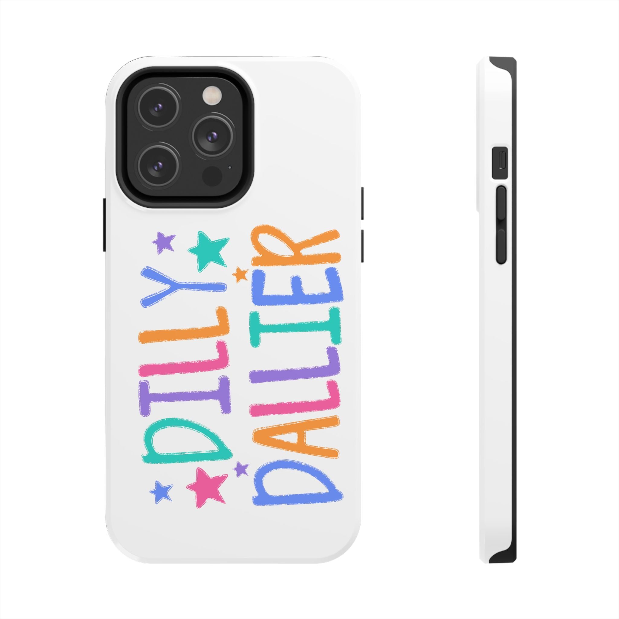Dilly Dallier Colorful Tough Phone Case — Fun Pastel Stars Protective Cover