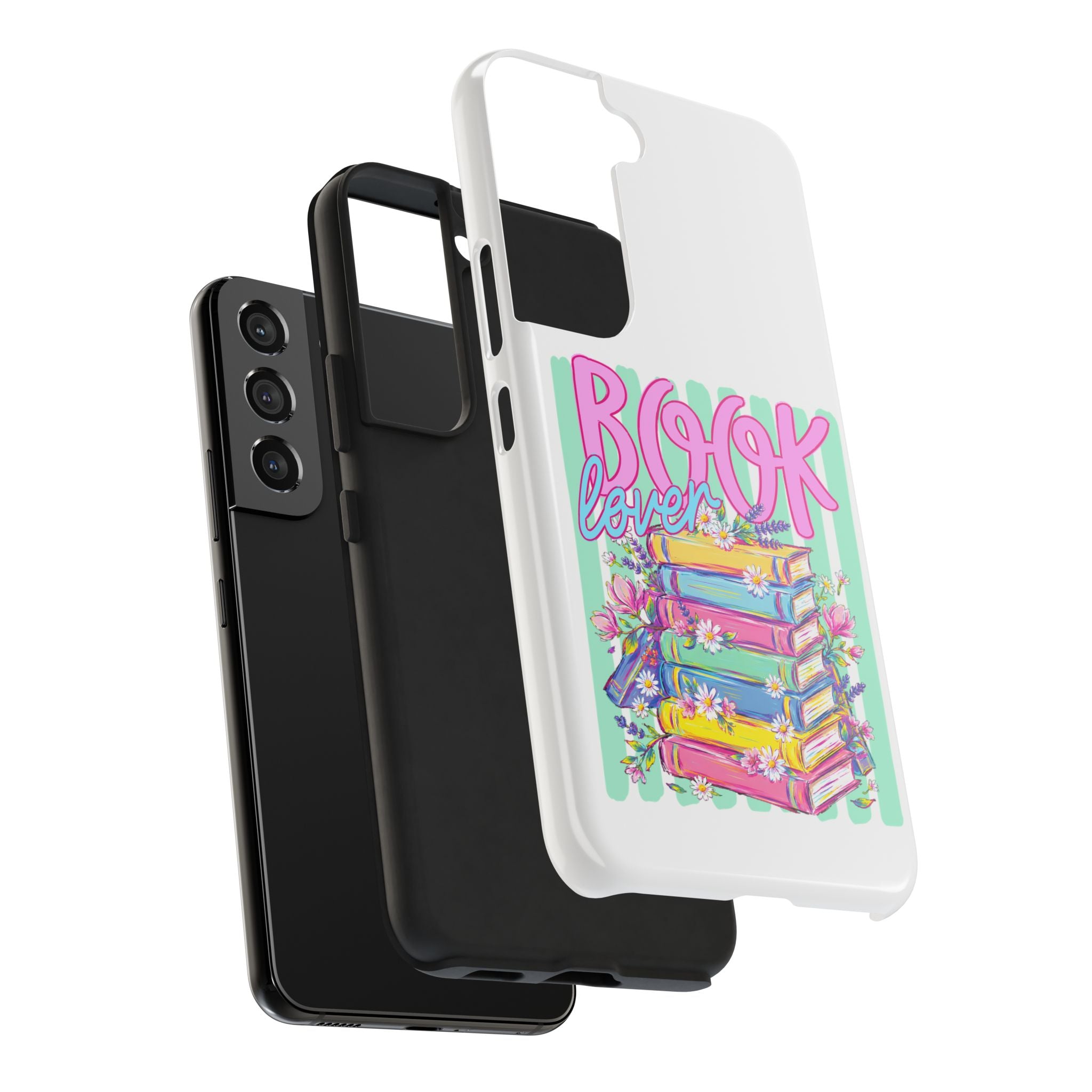 Book Lover Tough Phone Case — Colorful Stack of Books Floral Design