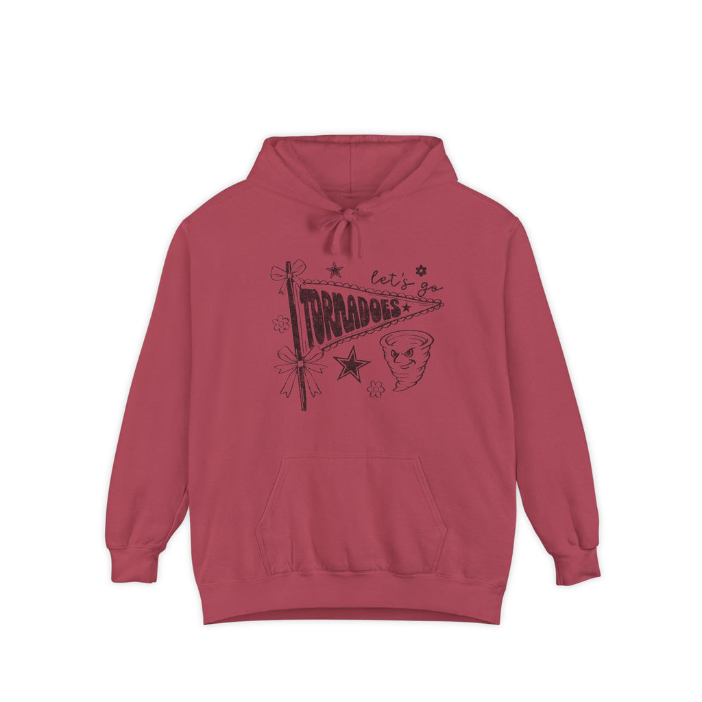 Tornadoes Graphic Hoodie — Retro Pennant Design with 'Let's Go' Text