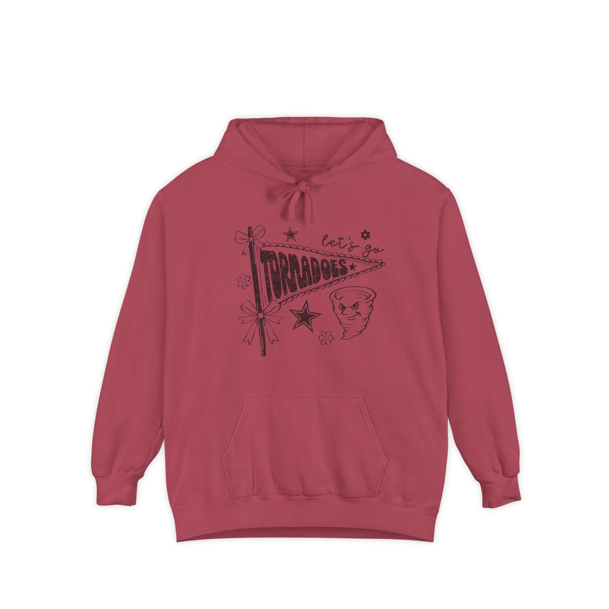 Tornadoes Graphic Hoodie — Retro Pennant Design with 'Let's Go' Text