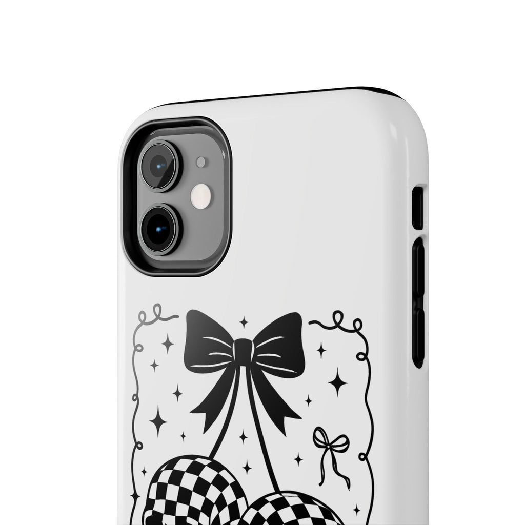 Skull Bow Phone Case - Checkerboard Gothic Tough Phone Case