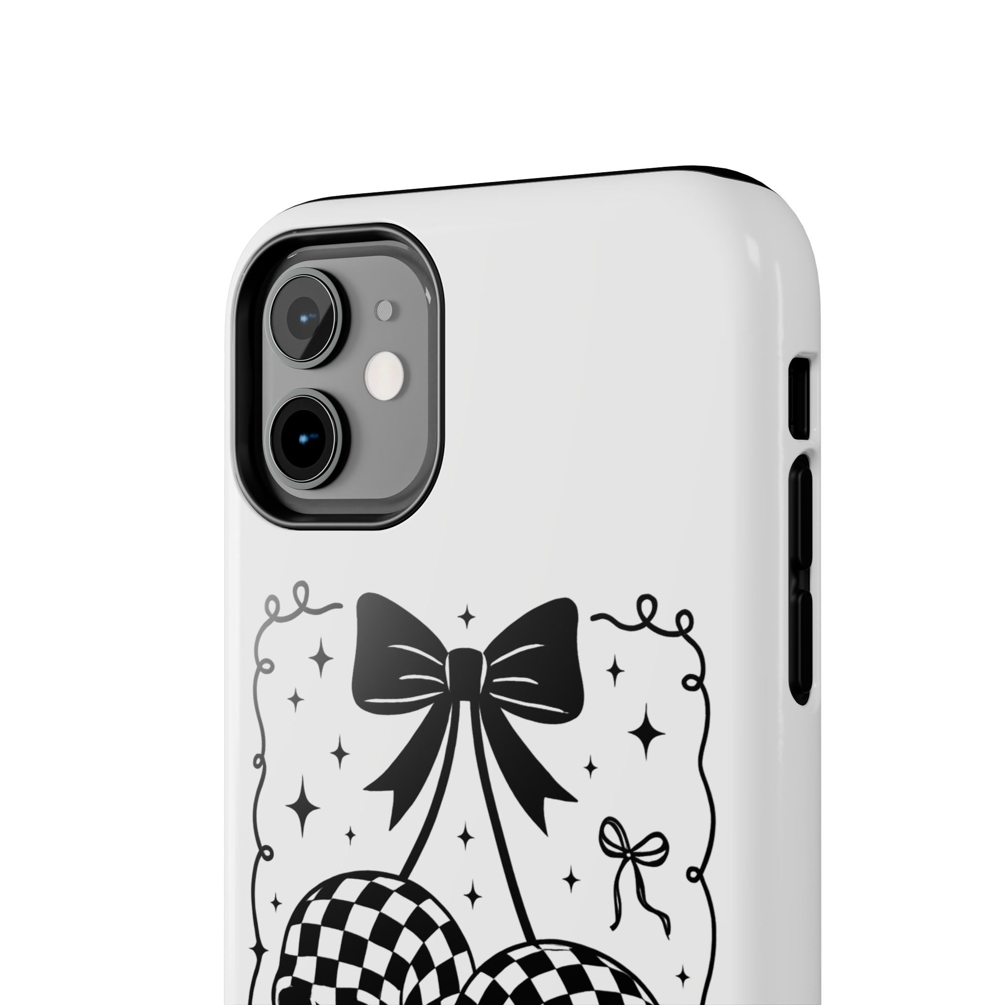 Skull Bow Phone Case - Checkerboard Gothic Tough Phone Case