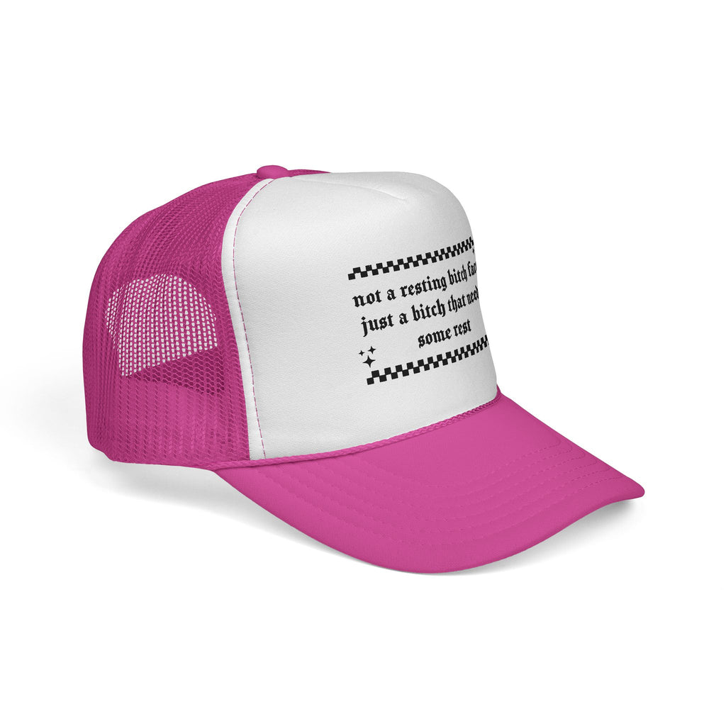 Trucker Hat — "Not a resting bitch face, just a bitch that needs some rest" (Funny Statement Cap)