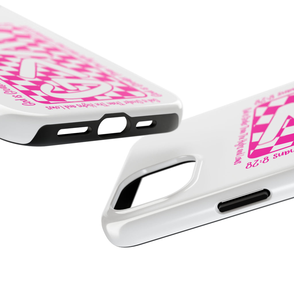 Pink Checker 'GAY' Tough Phone Case — Bold Pride Protective Cover