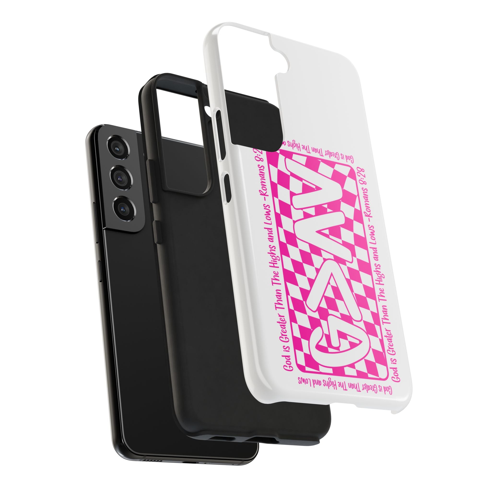 Pink Checker 'GAY' Tough Phone Case — Bold Pride Protective Cover