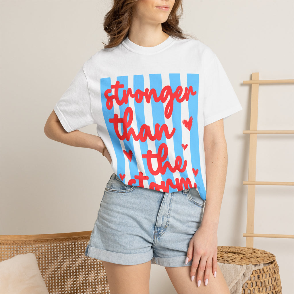 Stronger Than the Storm T-Shirt — Inspirational Heart Graphic Tee