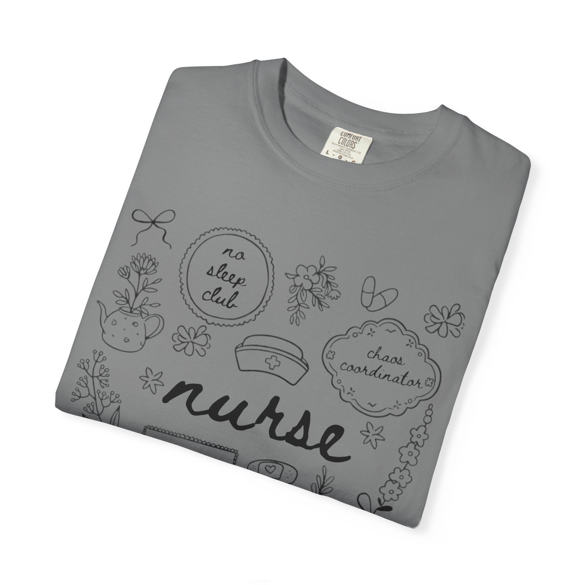 Nurse Doodles T-Shirt — Handwritten Medical Gifts for Nurses