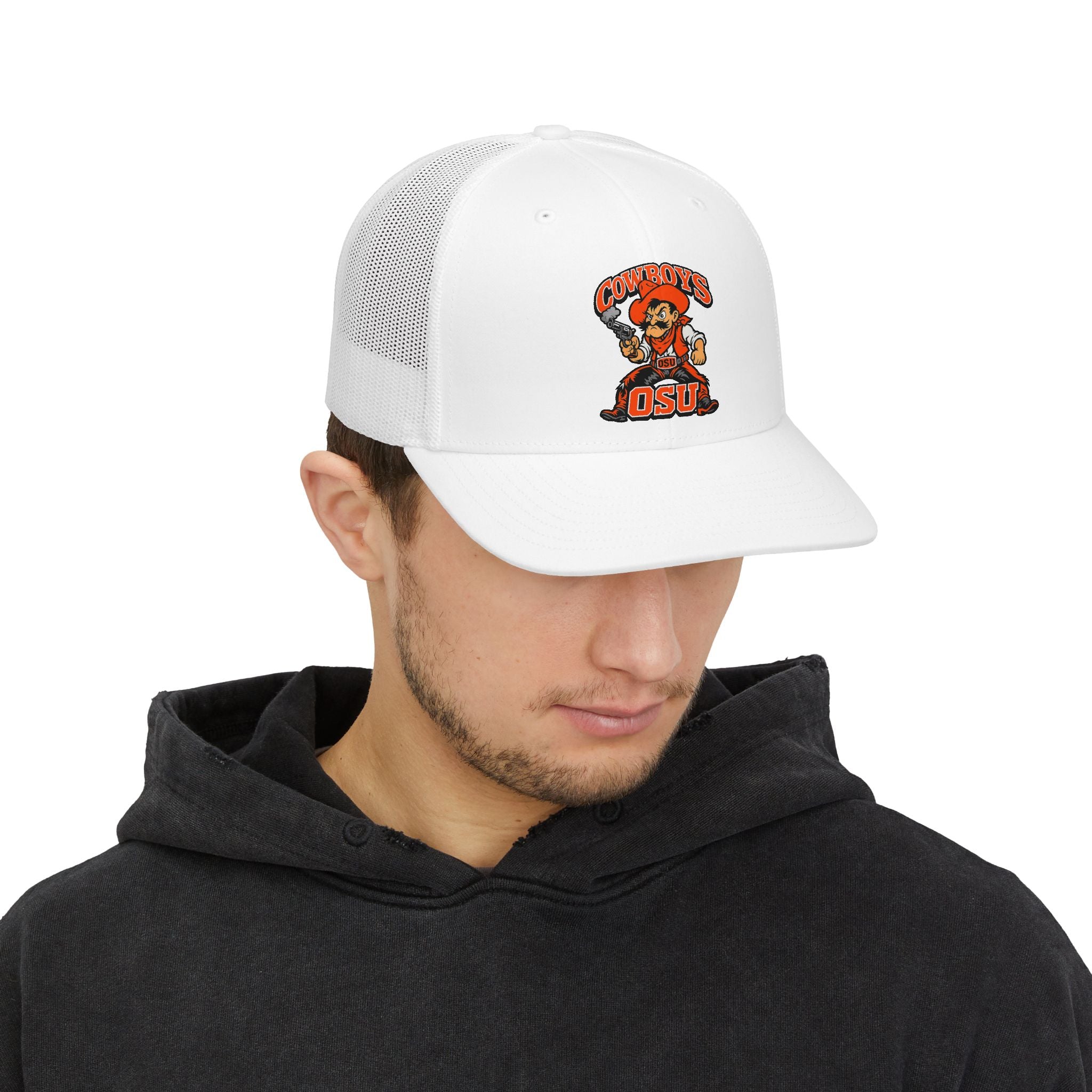 OSU Cowboys Snapback Trucker Cap — Vintage Mascot Logo Hat