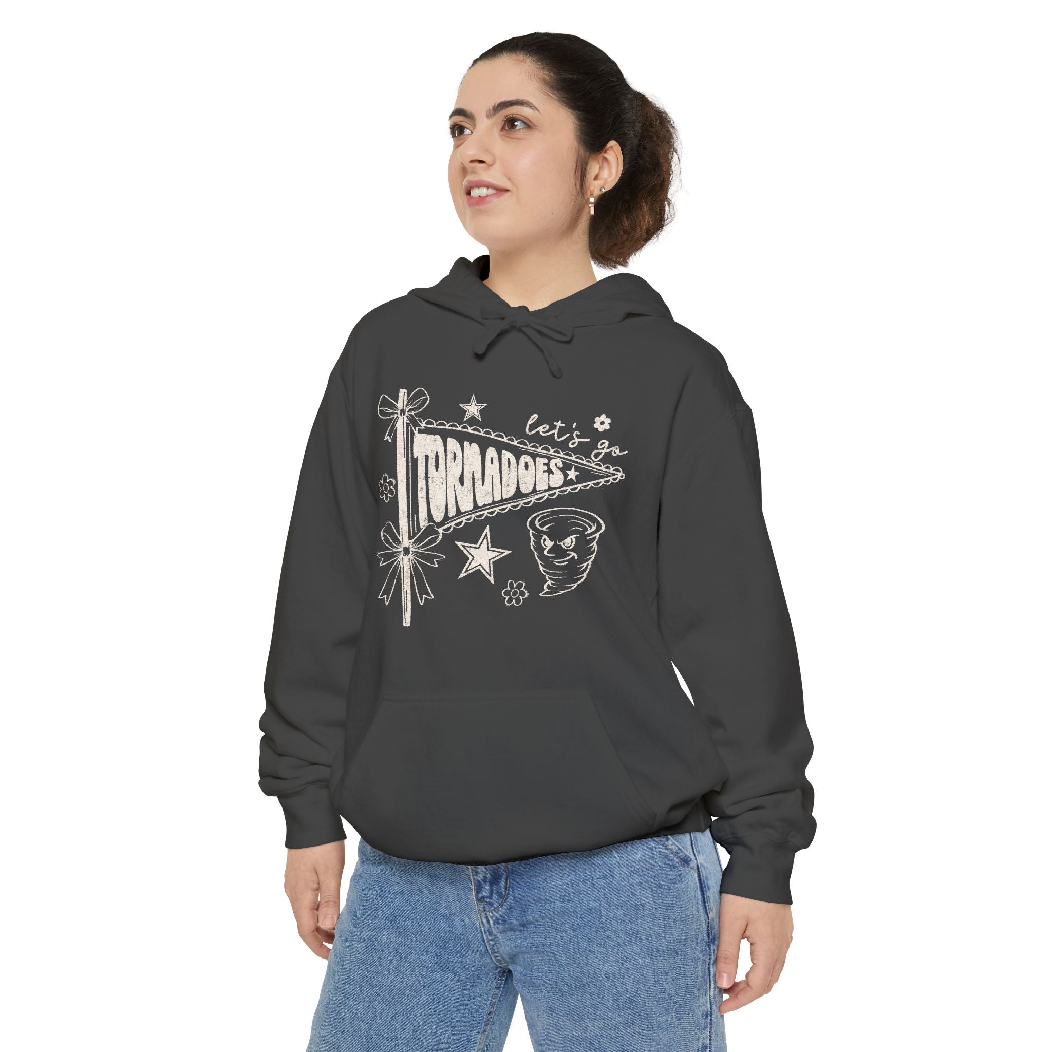Tornadoes Vintage Graphic Hoodie — "Let's Go Tornadoes" Retro Meteor Design