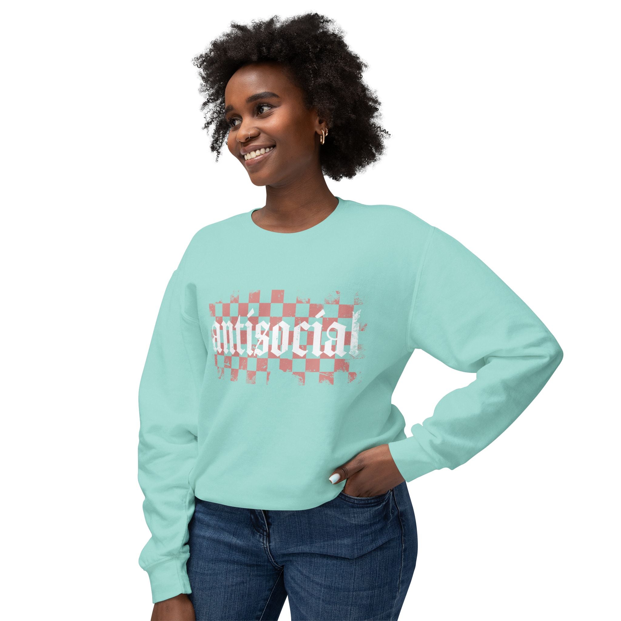 Antisocial Checkerboard Crewneck Sweatshirt