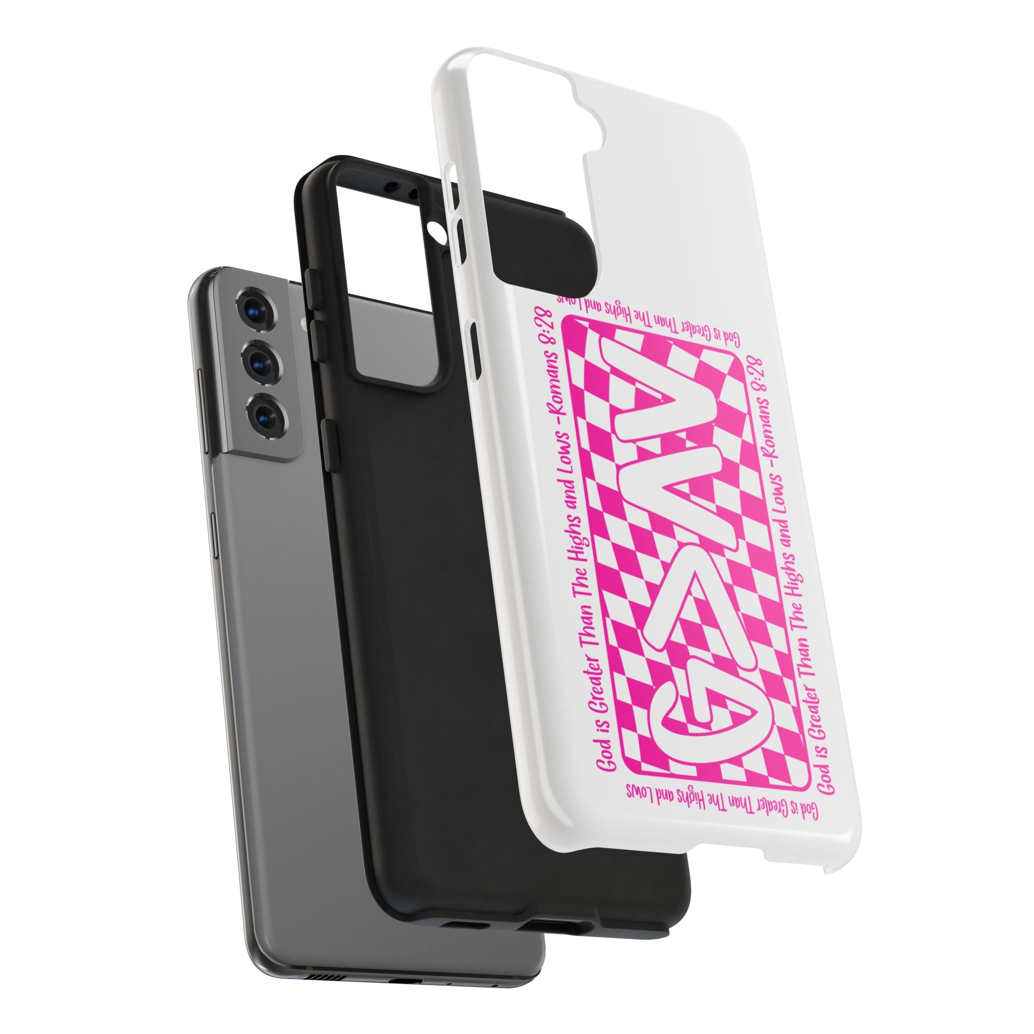 Pink Checker 'GAY' Tough Phone Case — Bold Pride Protective Cover