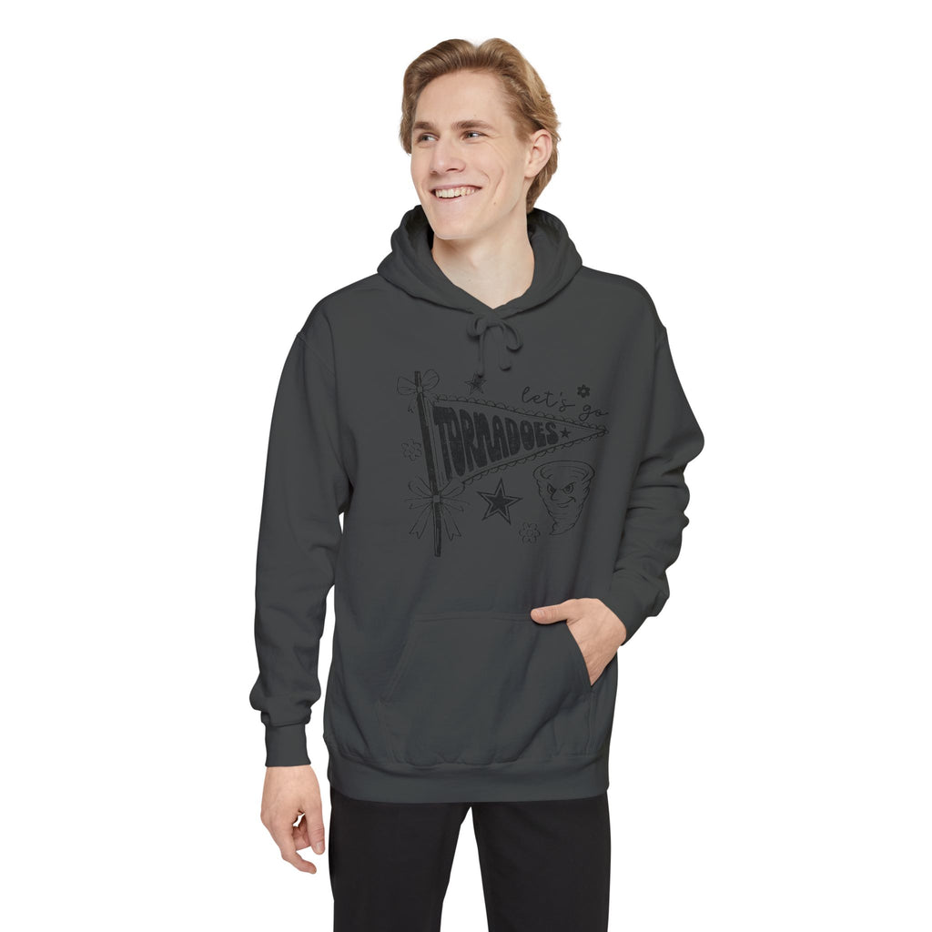 Tornadoes Graphic Hoodie — Retro Pennant Design with 'Let's Go' Text