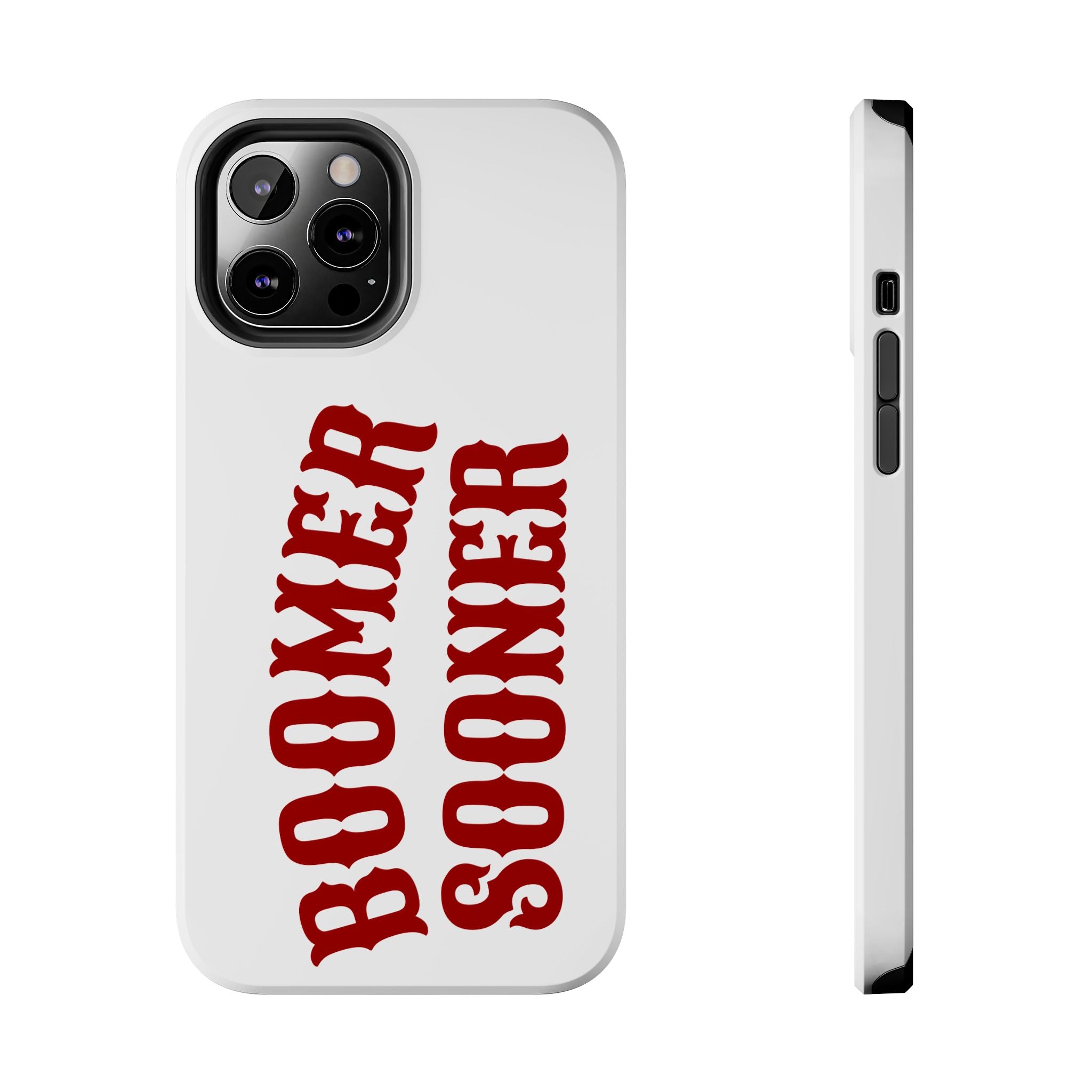 Boomer Sooner Tough Phone Case — Oklahoma Crimson Retro Text Protective Cover