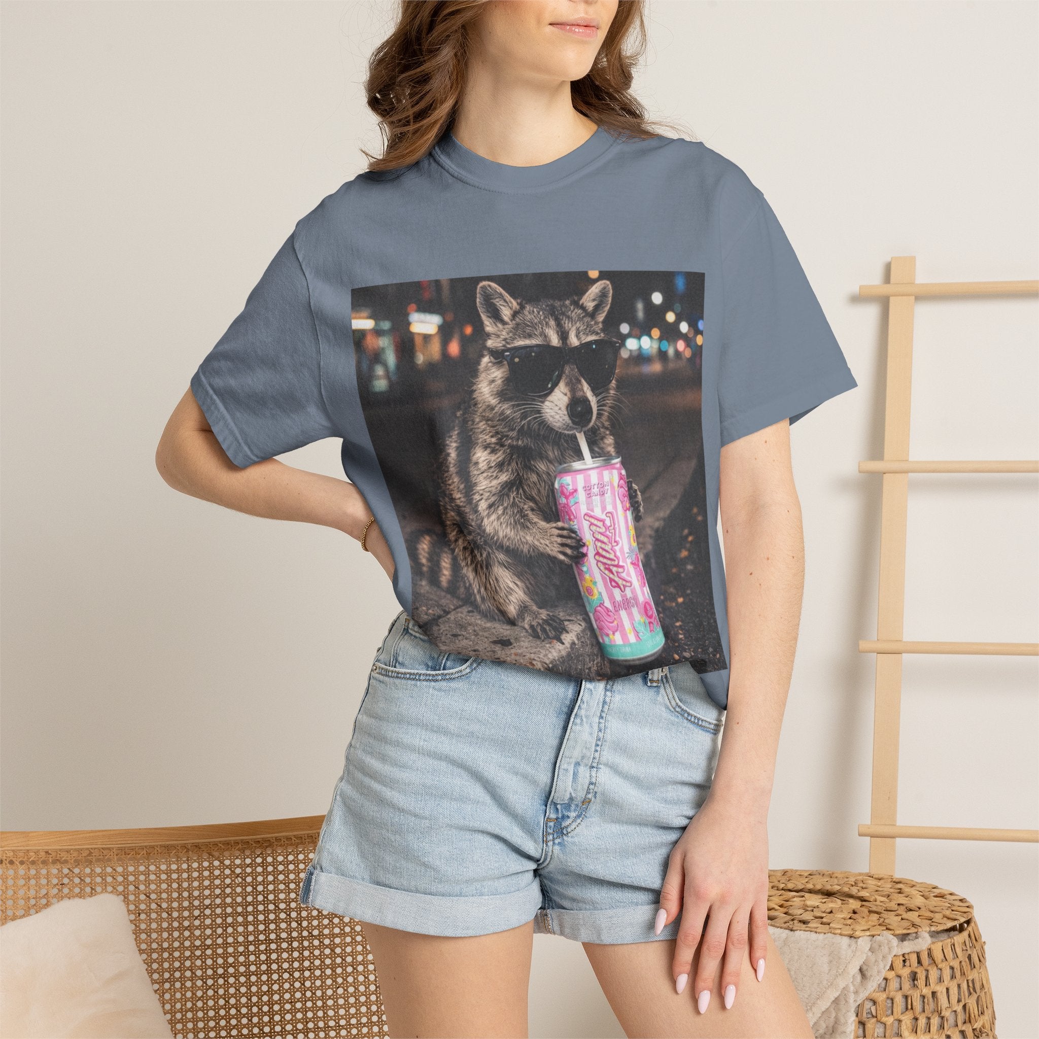 Raccoon Drinking Slushie T-Shirt