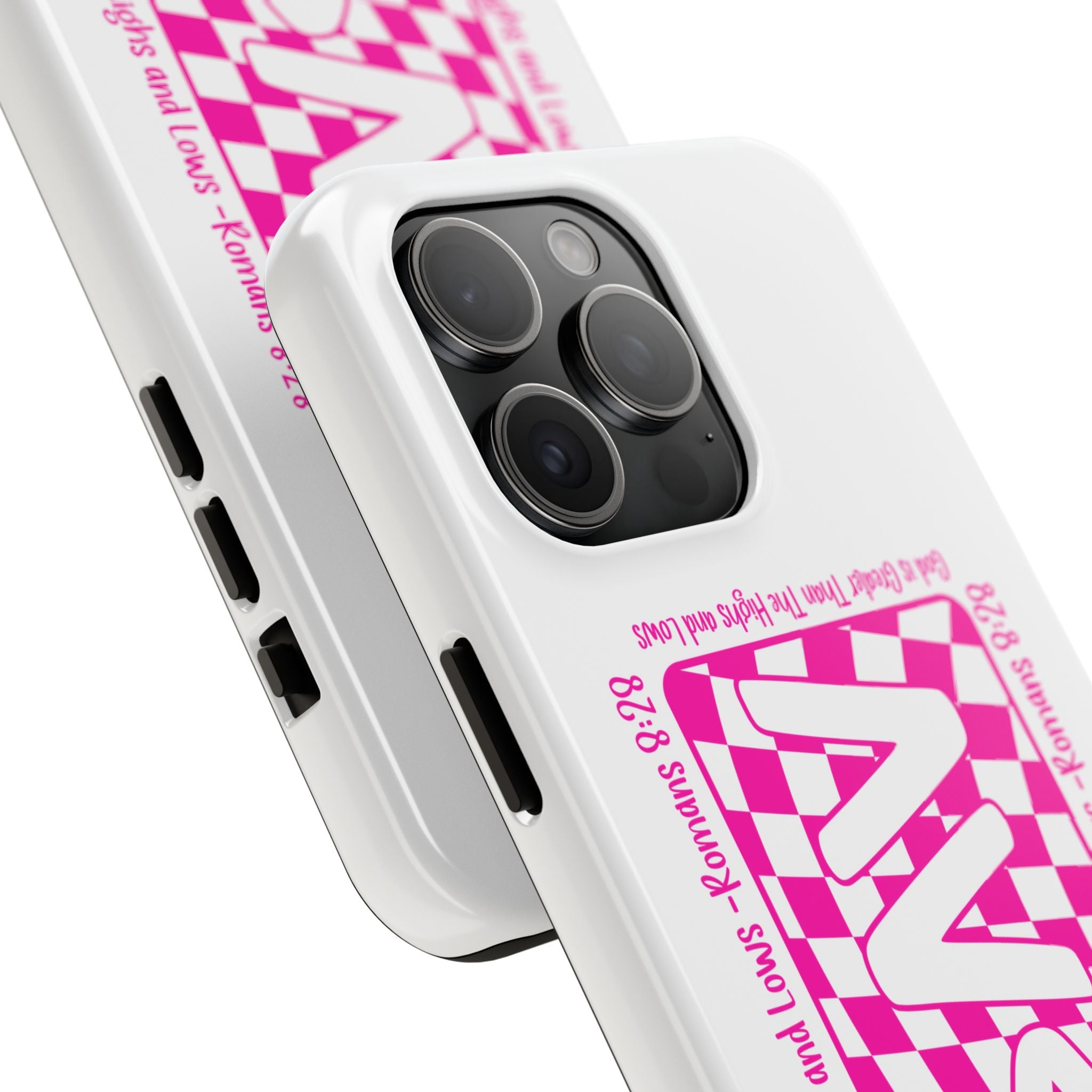 Pink Checker 'GAY' Tough Phone Case — Bold Pride Protective Cover