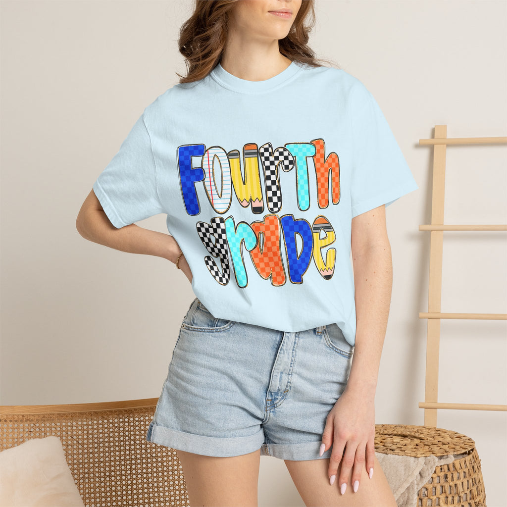 Fourth Grade T-Shirt — Colorful Retro Lettering Tee for Kids