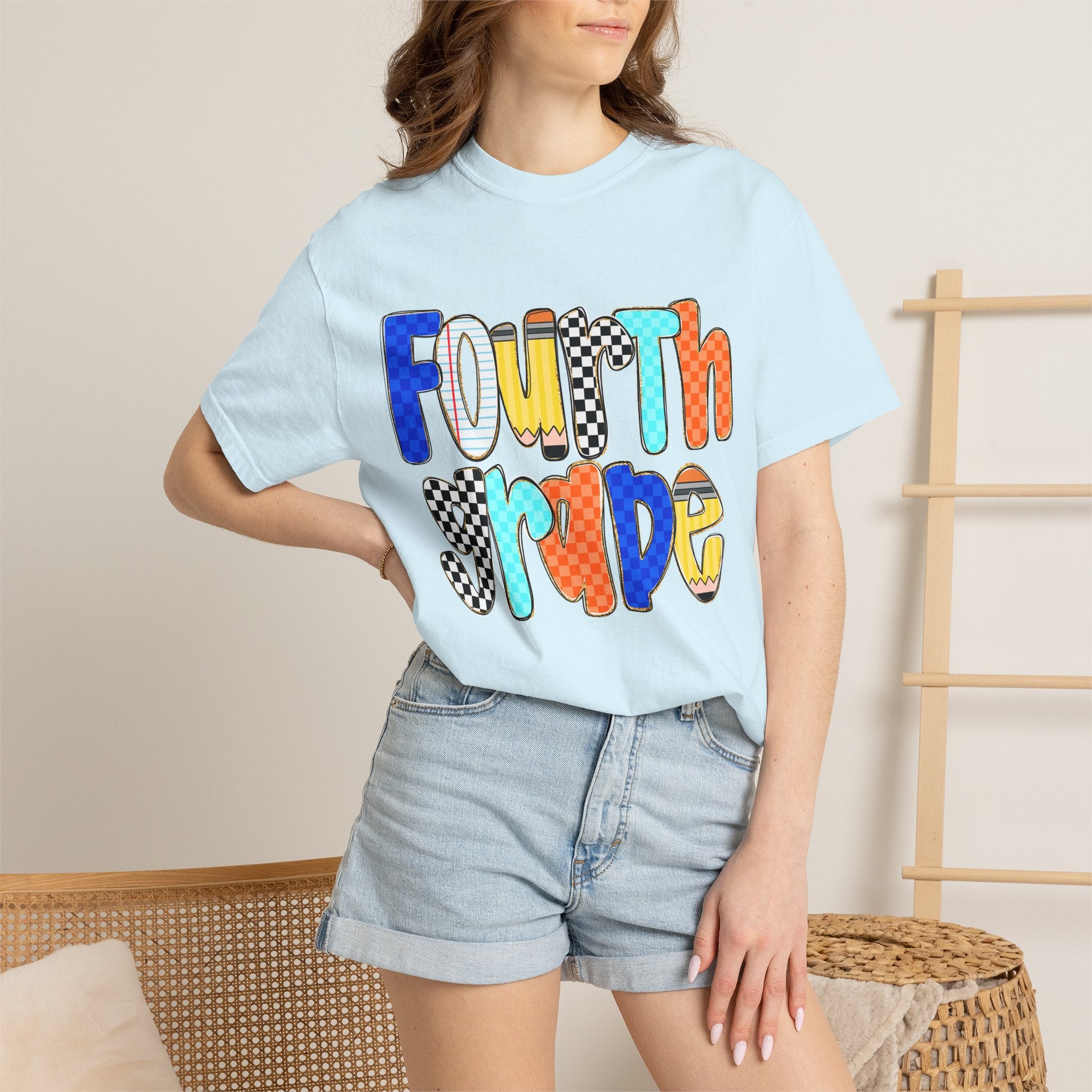 Fourth Grade T-Shirt — Colorful Retro Lettering Tee for Kids
