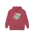 White Floral Scooter Hoodie — Retro Pink & Teal Vespa Design