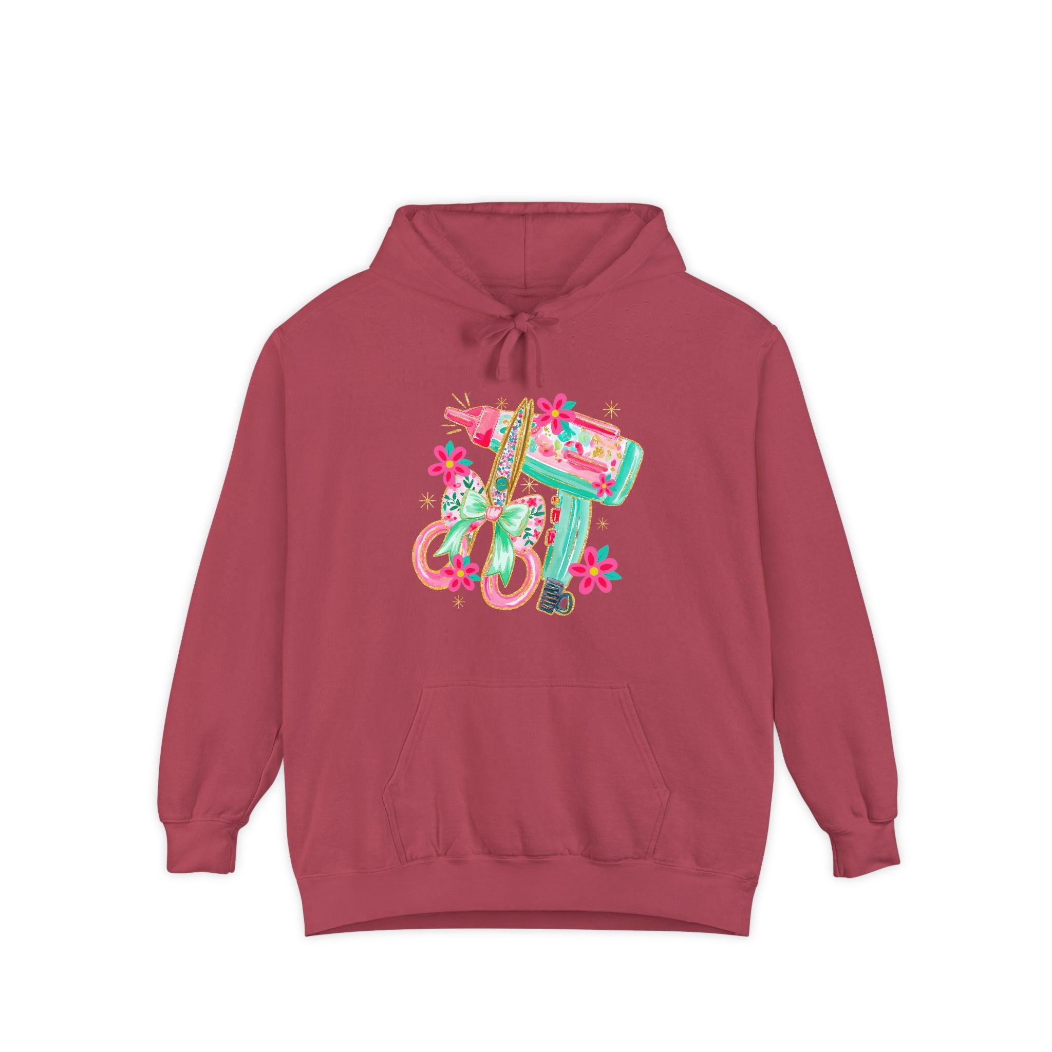 White Floral Scooter Hoodie — Retro Pink & Teal Vespa Design