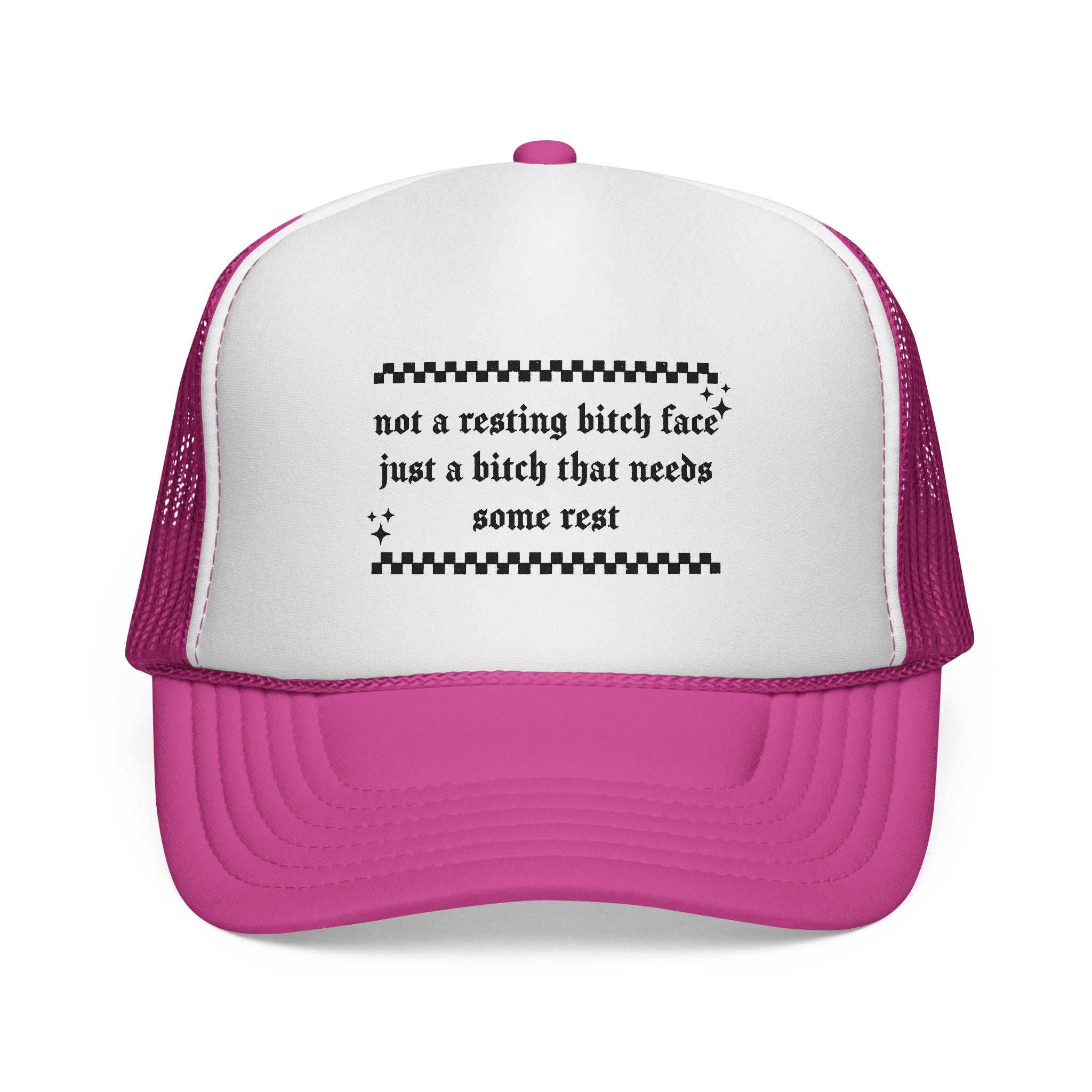 Trucker Hat — "Not a resting bitch face, just a bitch that needs some rest" (Funny Statement Cap)