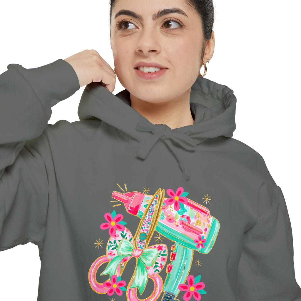 White Floral Scooter Hoodie — Retro Pink & Teal Vespa Design