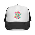 Trucker Cap — Floral Surfboard & Vintage Van Design
