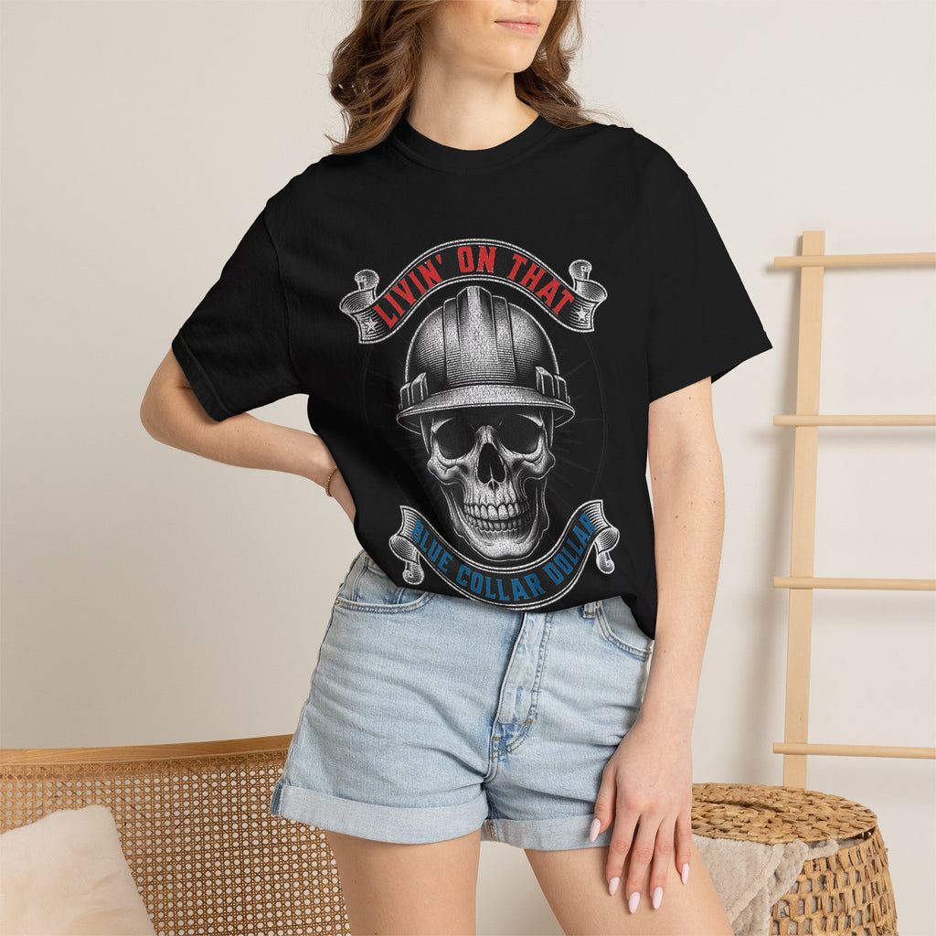 Skull Miner T-Shirt — 'Livin' On That Coal Dust' Vintage Workwear Tee