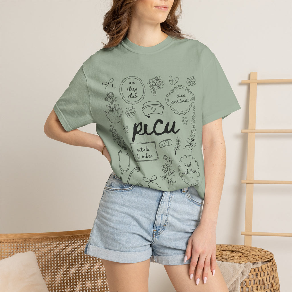 PICU Nurse T-Shirt — Pediatric Intensive Care Unit Doodle Tee
