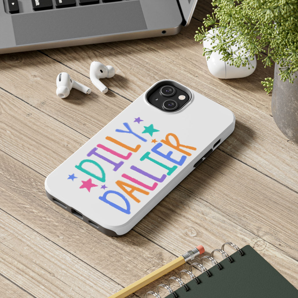 Dilly Dallier Colorful Tough Phone Case — Fun Pastel Stars Protective Cover