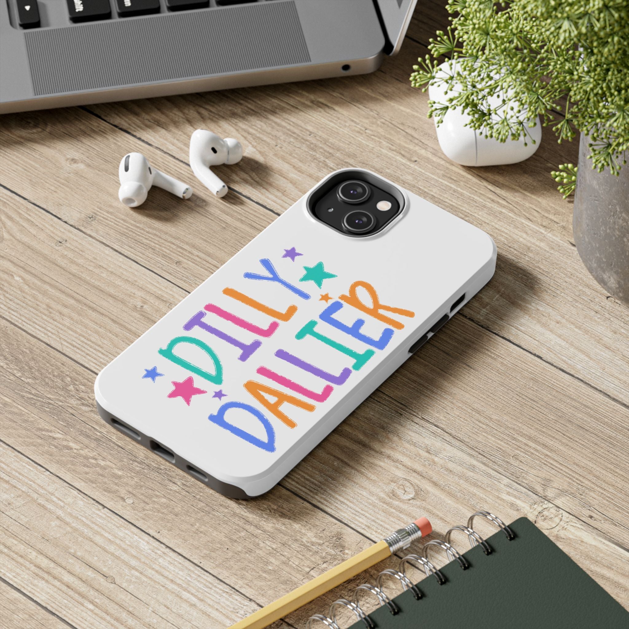 Dilly Dallier Colorful Tough Phone Case — Fun Pastel Stars Protective Cover