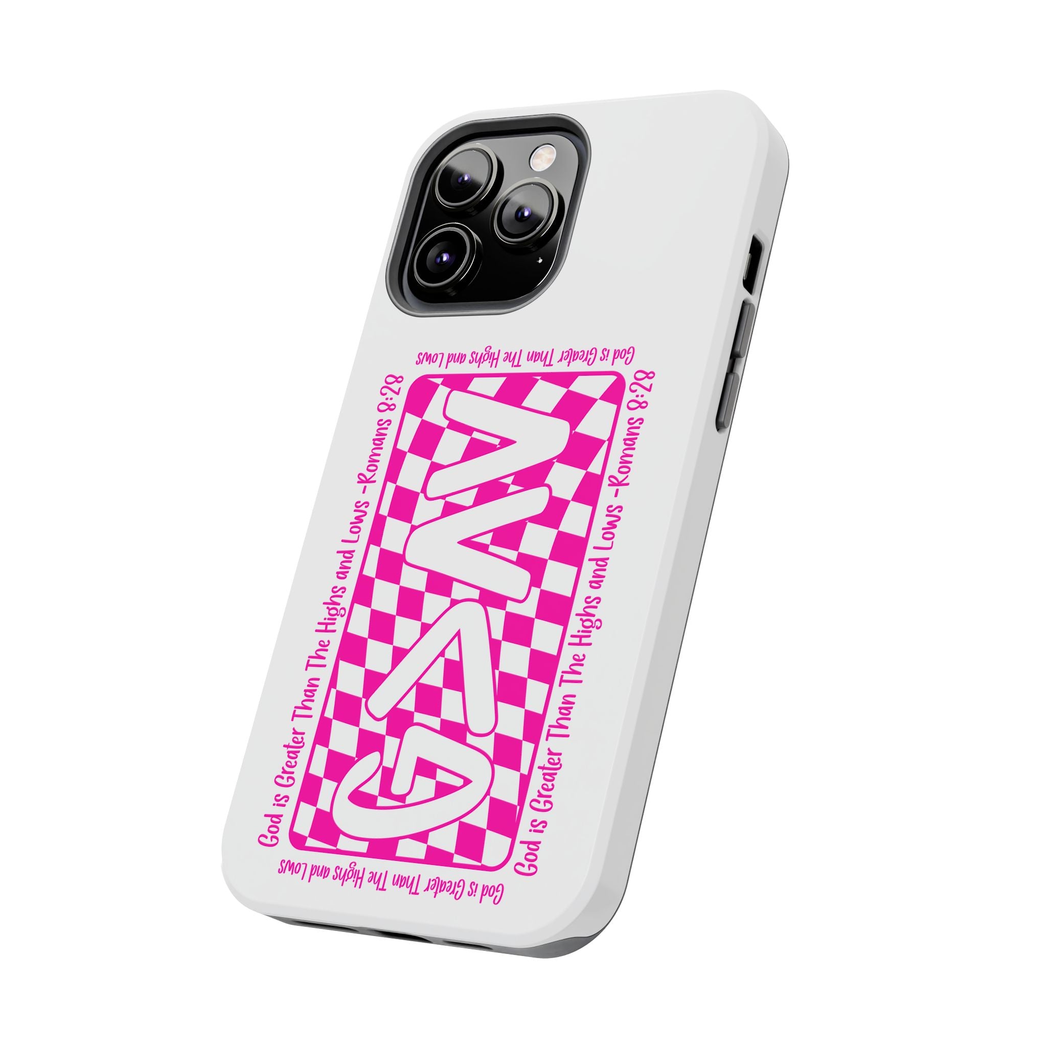 Pink Checker 'GAY' Tough Phone Case — Bold Pride Protective Cover