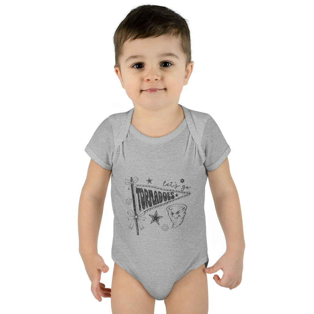 Let's Be Tornadoes Baby Bodysuit – Cute Retro Space Drawing Infant Onesie