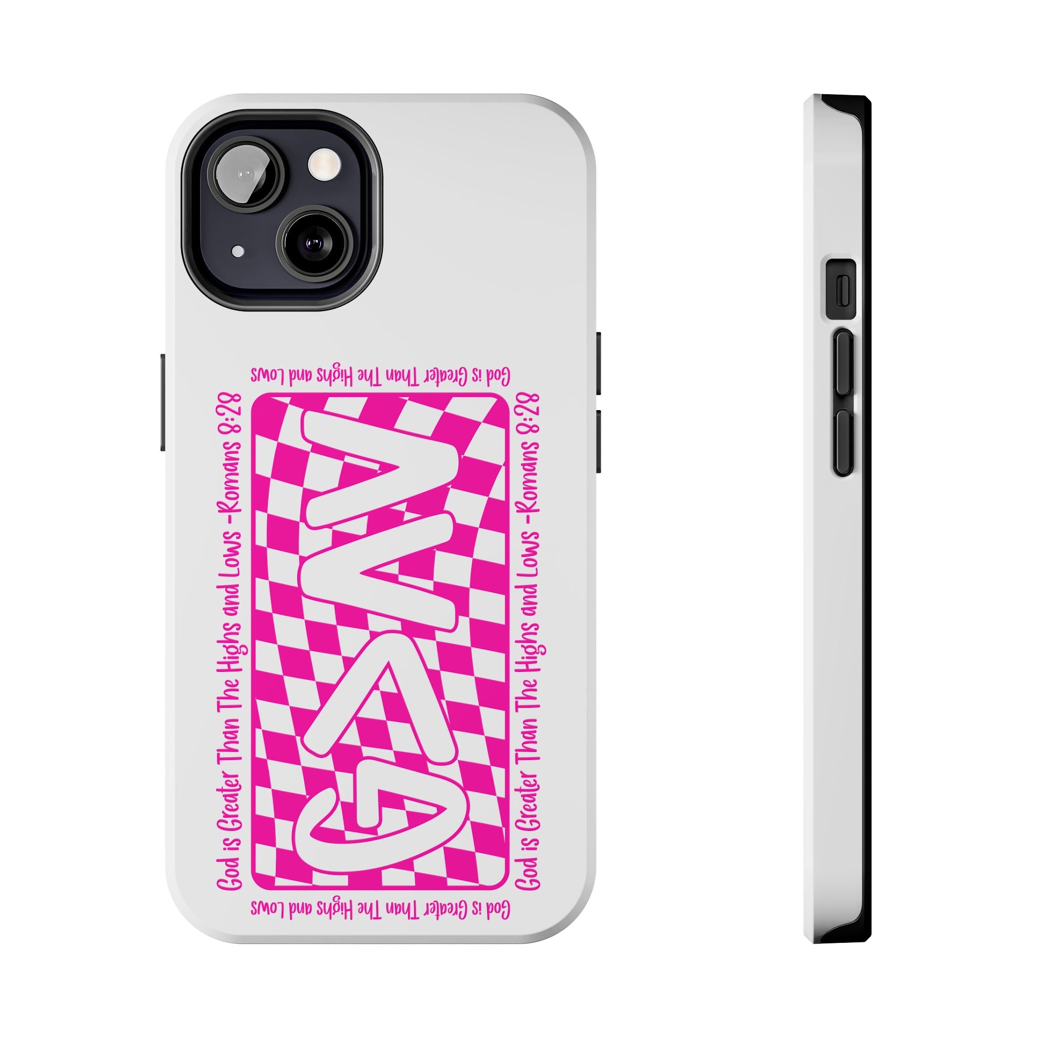 Pink Checker 'GAY' Tough Phone Case — Bold Pride Protective Cover