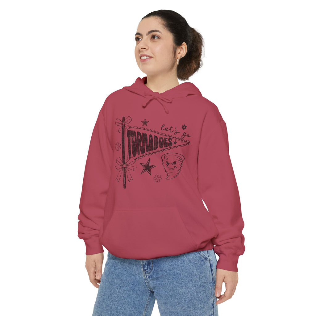 Tornadoes Graphic Hoodie — Retro Pennant Design with 'Let's Go' Text