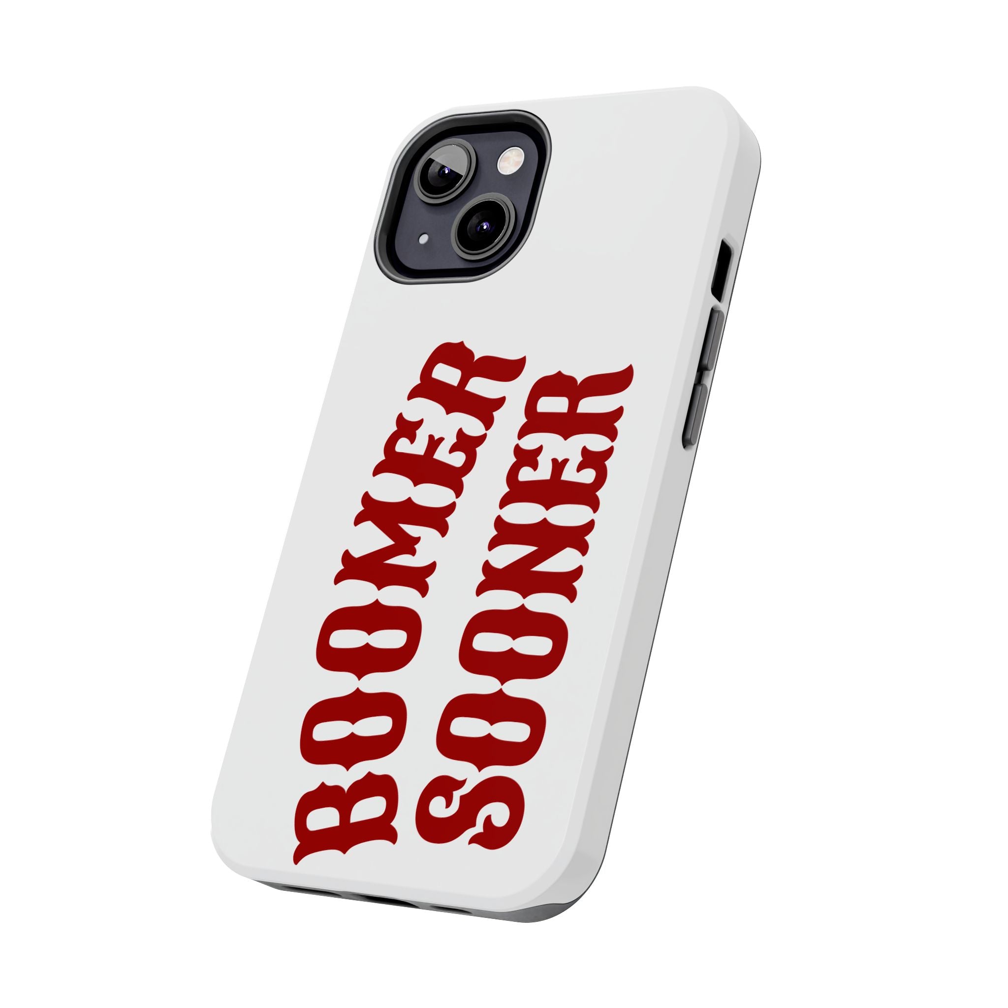 Boomer Sooner Tough Phone Case — Oklahoma Crimson Retro Text Protective Cover
