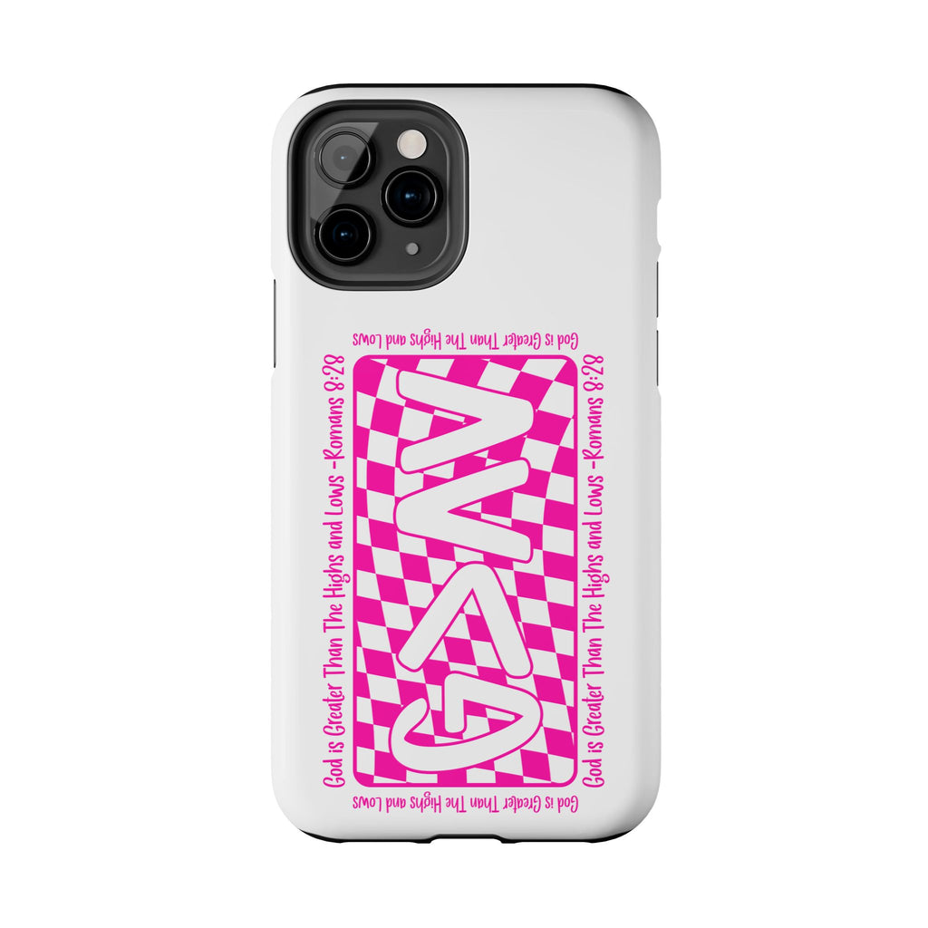 Pink Checker 'GAY' Tough Phone Case — Bold Pride Protective Cover