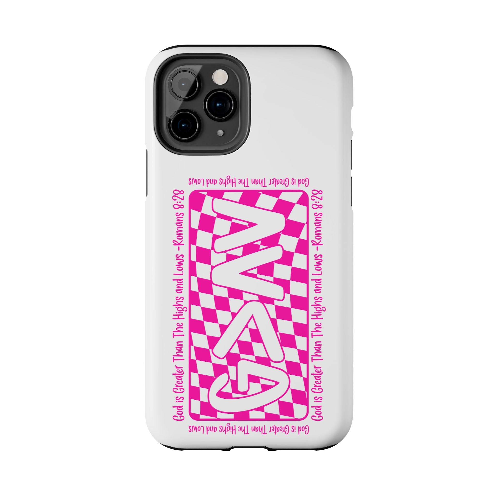 Pink Checker 'GAY' Tough Phone Case — Bold Pride Protective Cover